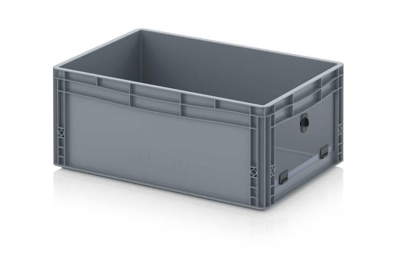 AUER Packaging Skladové otevřené přepravky V euroformátu s průhlednou deskou z akrylového skla EG SKS 64/27 HG